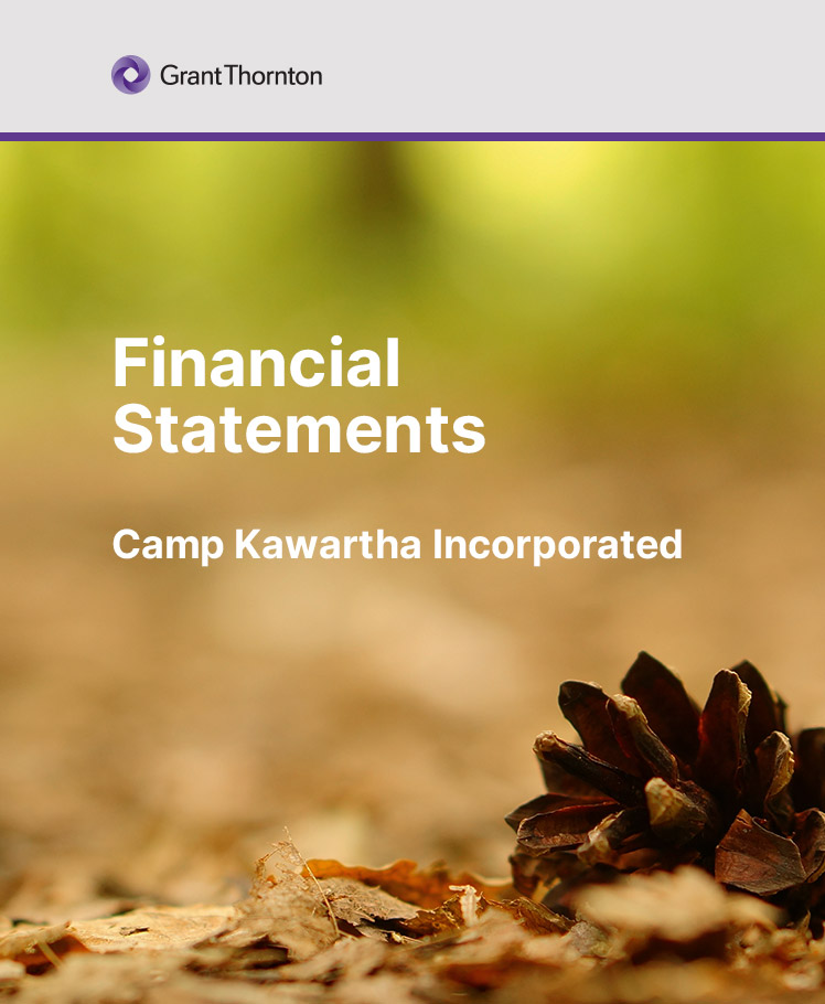 Cover image for a Camp Kawartha financial statement