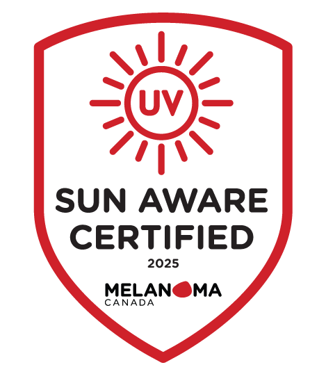 Sun Aware Certification 2025 Badge by Melanoma Canada