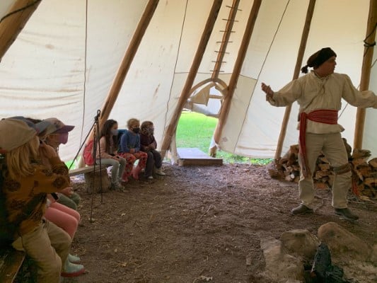 history lesson in a tipee