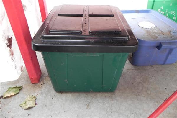 recycle bin used for vermiculture